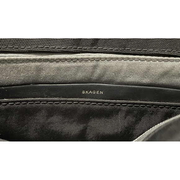 Skagen Eric Messenger‎ Bag Men's Black Nylon Leather Zippers - Picture 9 of 12